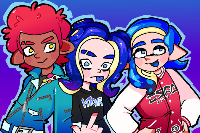 [Splatoon/OCs] My friends and I's in-game characters (old designs)