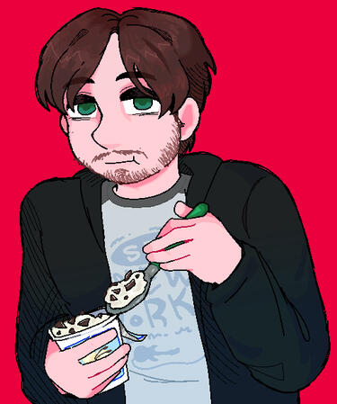 [Vinesauce] Vinny eating yogurt (with Oreos on it)